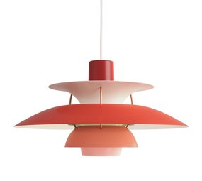 Louis Poulsen PH 5 hanging lamp hues of red Louis Poulsen PH 5 hanging lamp hues of red