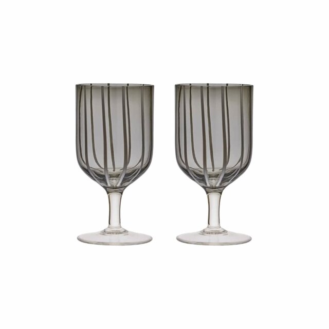 OYOY Mizu bicchieri vino grigio set 4 pezzi - L300547