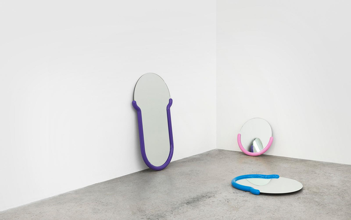 Normann Copenhagen Bogin spegel M blå - 372032