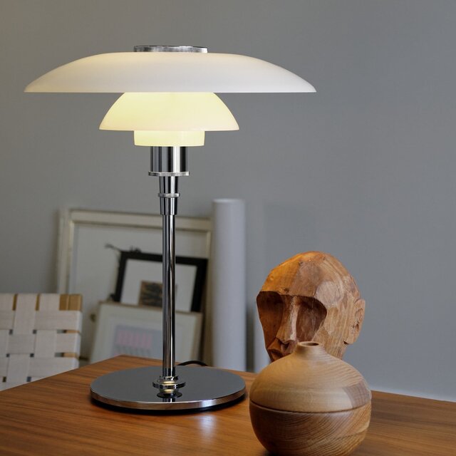 Louis Poulsen PH 4½-3½ glass table lamp chrome - 5744161501