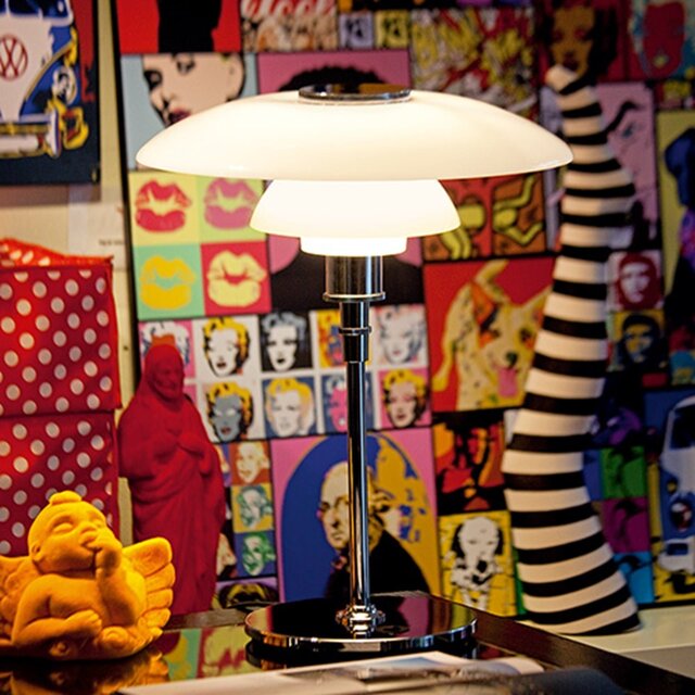 Louis Poulsen PH 4½-3½ glass table lamp chrome - 5744161501