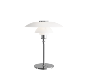 Louis Poulsen PH 4½-3½ glas bordlampe krom