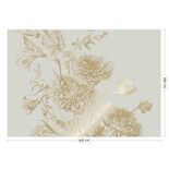 KEK Amsterdam Papier peint floral gravé or sable MW-145 400x280cm