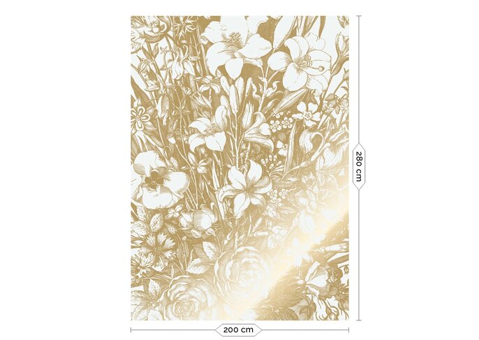 KEK Amsterdam Goud Engraved bloemen behang off white MW-131 200x280cm KEK Amsterdam Goud Engraved bloemen behang off white MW-131 200x280cm