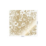 KEK Amsterdam Guldgraverad blommig tapet benvit MW-132 300x280cm