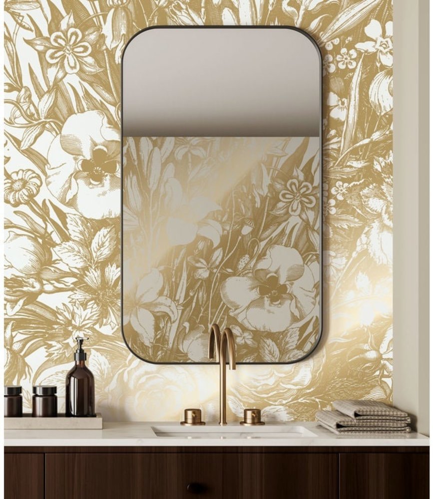 KEK Amsterdam Gullgravert blomstertapet off white MW-133 400x280cm