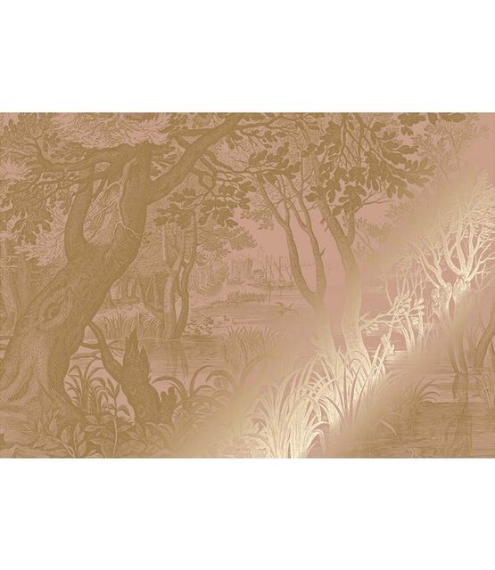 KEK Amsterdam Gold Engraved landscapes wallpaper nude MW-095 200x280cm