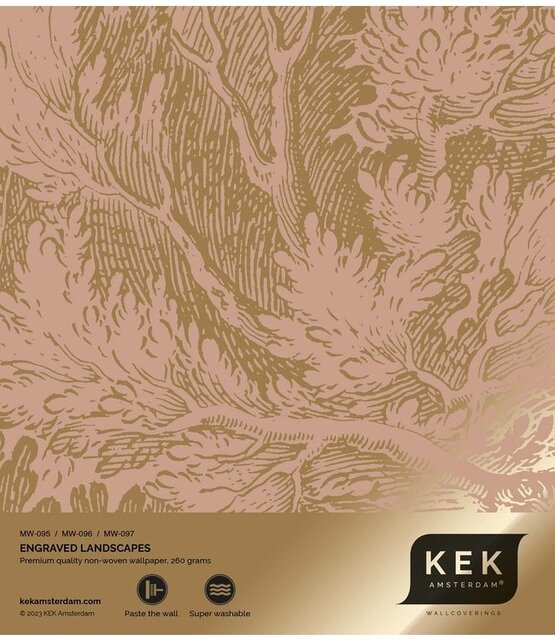 KEK Amsterdam Papier peint Paysages gravés dorés nude MW-095 200x280cm