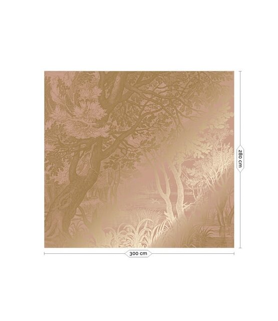 KEK Amsterdam Goud Engraved landschappen behang nude MW-096 300x280cm