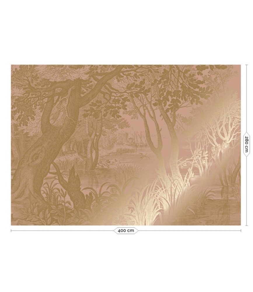 KEK Amsterdam Carta da parati con paesaggi incisi oro nude MW-097 400x280cm