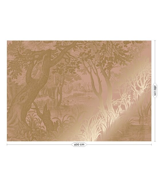 KEK Amsterdam Goud Engraved landschappen behang nude MW-097 400x280cm