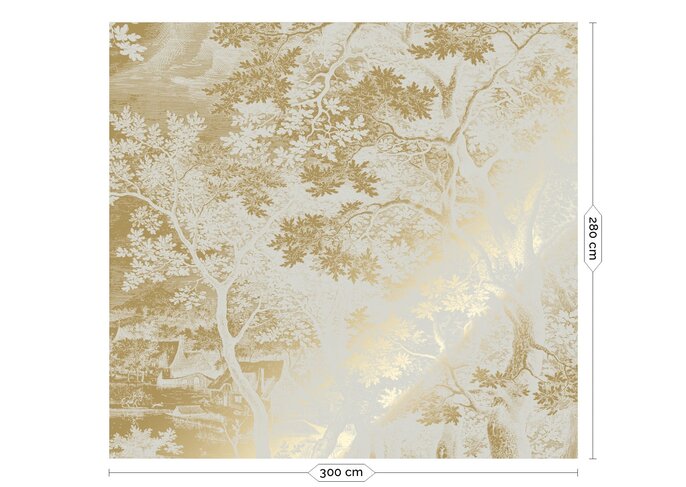 KEK Amsterdam Goud Engraved landschappen behang zand MW-168 300x280cm