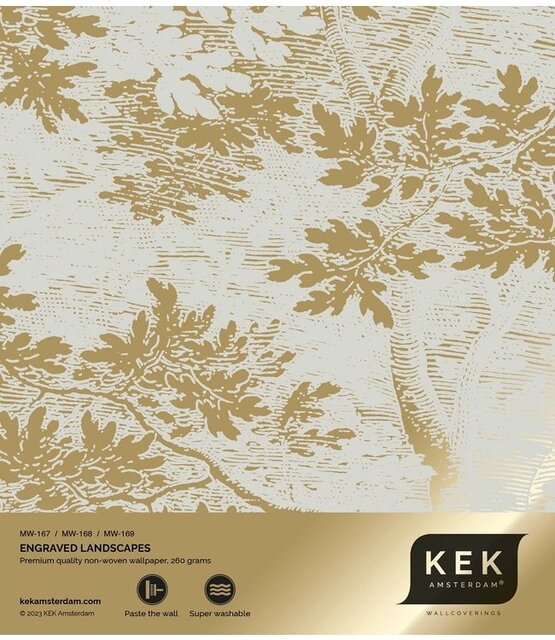 KEK Amsterdam Goud Engraved landschappen behang zand MW-168 300x280cm