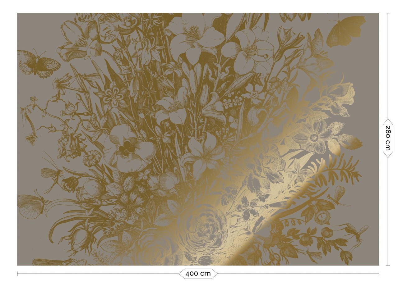 KEK Amsterdam Gold Engraved floral wallpaper gray MW-142 400x280cm KEK Amsterdam Gold Engraved floral wallpaper gray MW-142 400x280cm