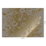 KEK Amsterdam Carta da parati floreale dorata incisa grigia MW-142 400x280cm