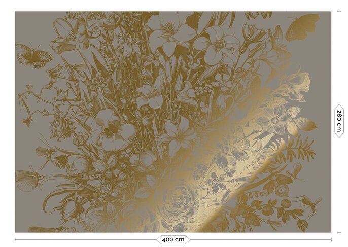 KEK Amsterdam Gold Engraved floral wallpaper gray MW-142 400x280cm KEK Amsterdam Gold Engraved floral wallpaper gray MW-142 400x280cm