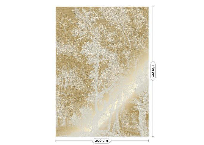 KEK Amsterdam Gold Engraved landscapes wallpaper sand MW-155 200x280cm