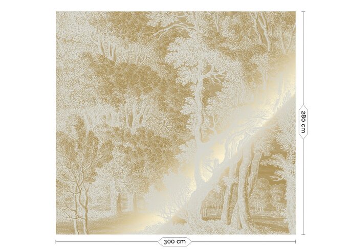 KEK Amsterdam Papier peint paysages gravés or sable MW-156 300x280cm