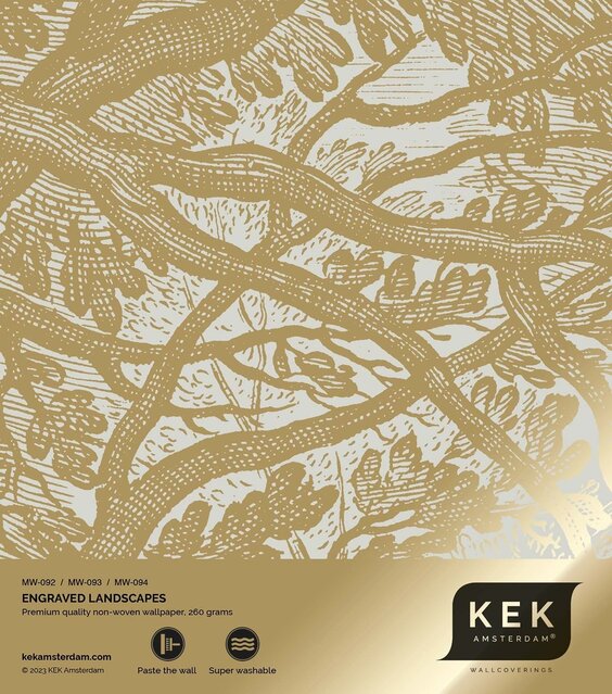 KEK Amsterdam Gold Engraved landscapes wallpaper sand MW-092 200x280cm