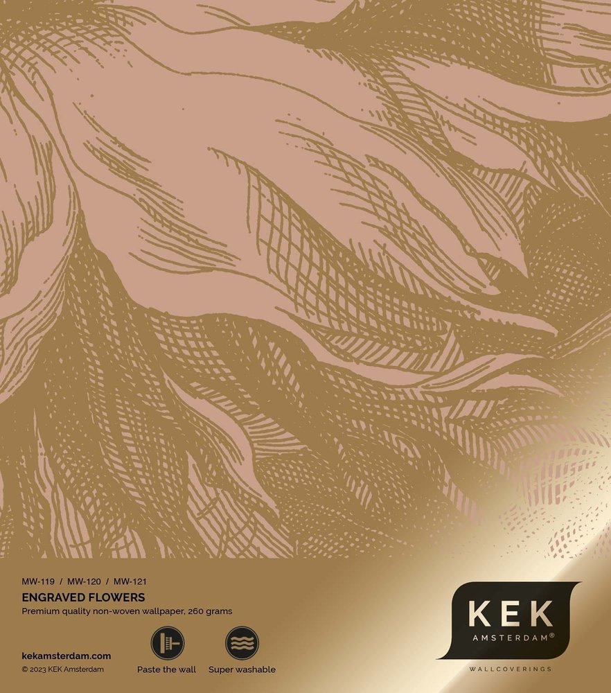 KEK Amsterdam Carta da parati floreale dorata incisa nude MW-121 400x280cm KEK Amsterdam Carta da parati floreale dorata incisa nude MW-121 400x280cm