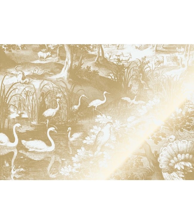 KEK Amsterdam Papier peint Paysages gravés or blanc cassé MW-101 200x280cm