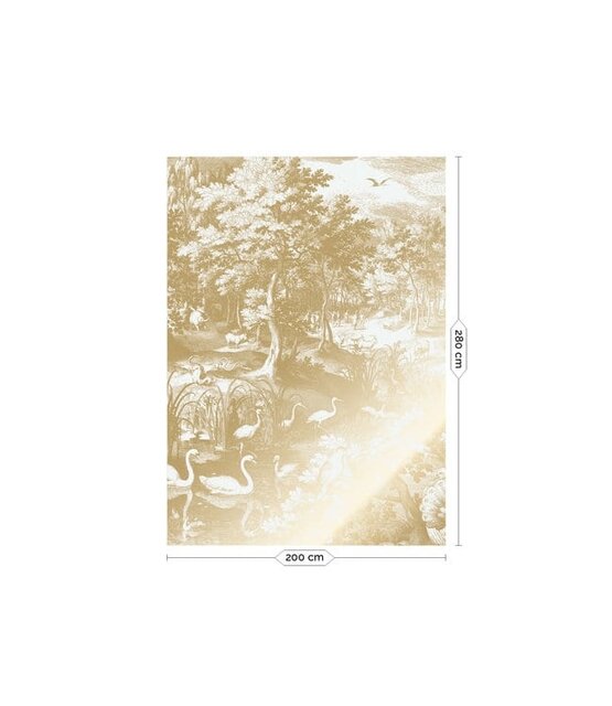 KEK Amsterdam Gold Engraved landscapes wallpaper off-white MW-101 200x280cm