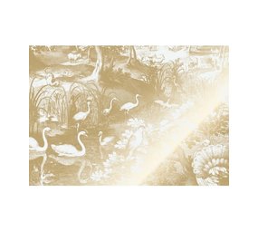 KEK Amsterdam Carta da parati con paesaggi incisi oro bianco sporco MW-103 400x280cm