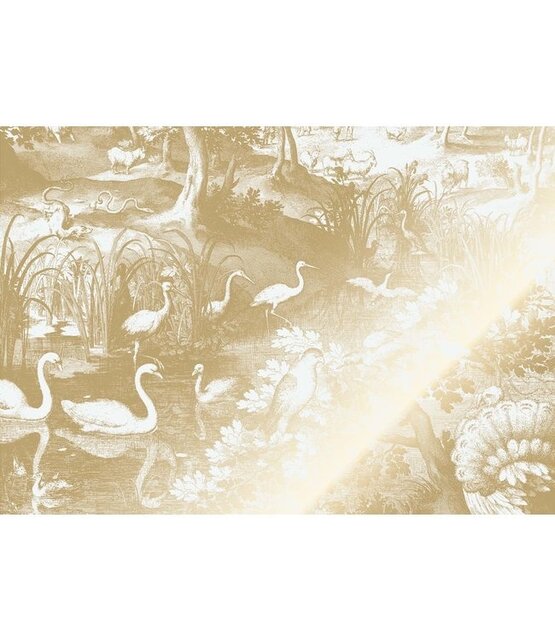 KEK Amsterdam Carta da parati con paesaggi incisi oro bianco sporco MW-103 400x280cm