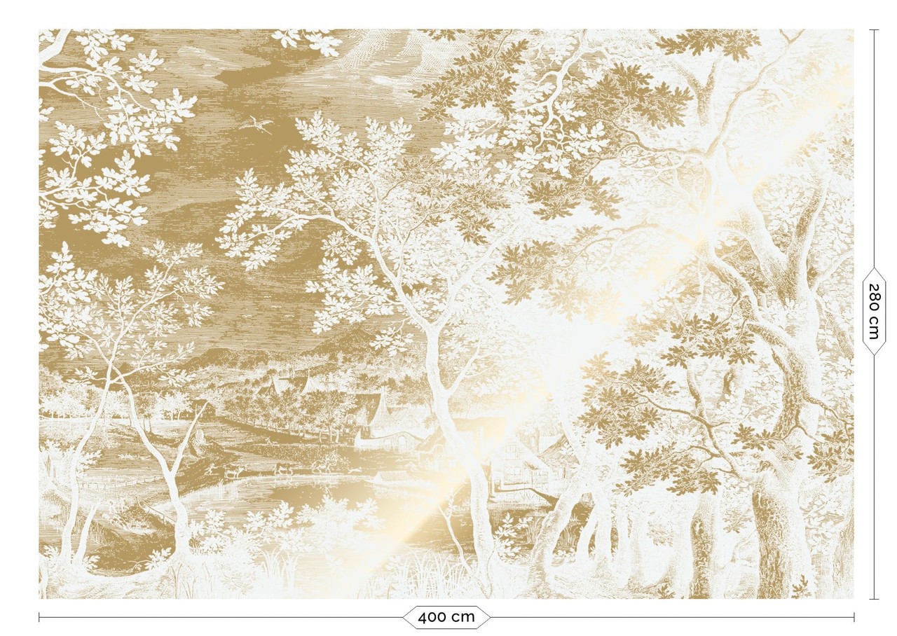 KEK Amsterdam Papier peint Paysages gravés or blanc cassé MW-166 400x280cm KEK Amsterdam Papier peint Paysages gravés or blanc cassé MW-166 400x280cm