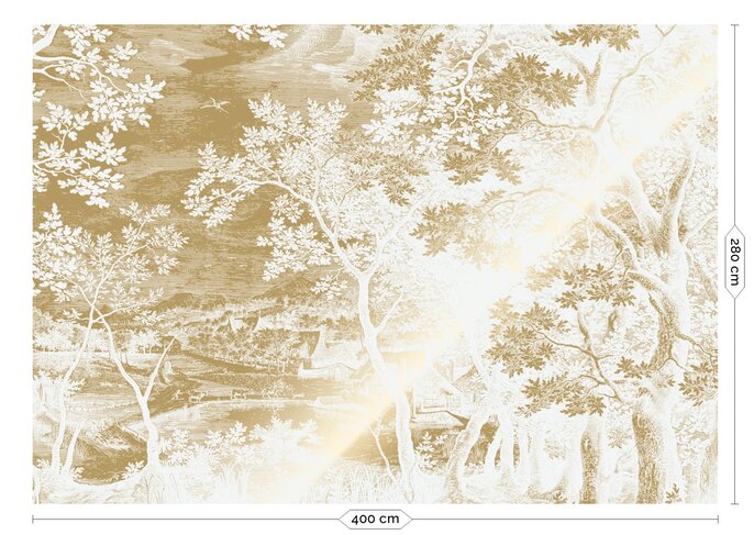 KEK Amsterdam Goud Engraved landschappen behang off-white MW-166 400x280cm KEK Amsterdam Goud Engraved landschappen behang off-white MW-166 400x280cm