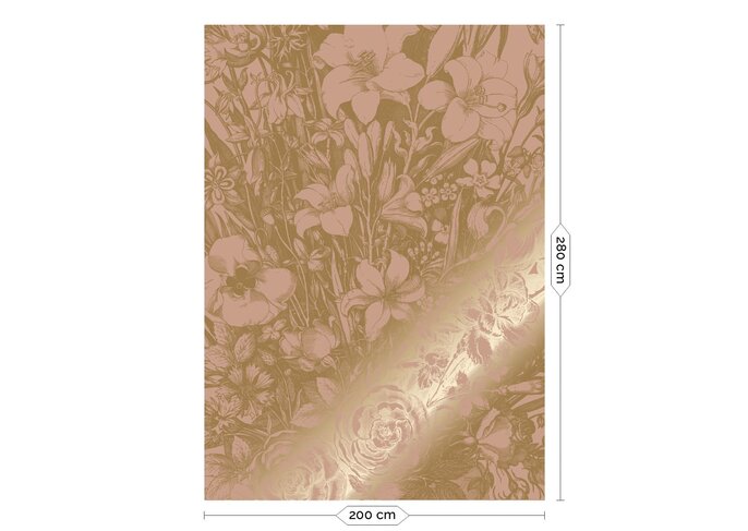 KEK Amsterdam Gold Engraved floral wallpaper MW-137 - 200x280cm