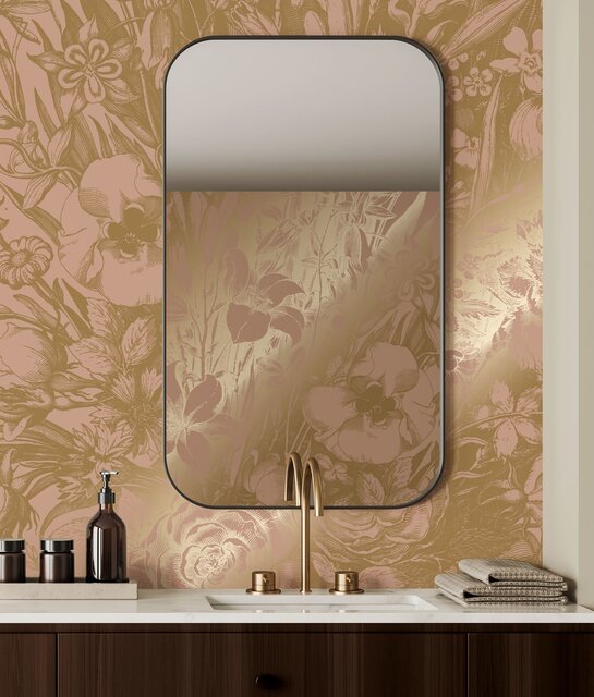 KEK Amsterdam Papier peint floral gravé doré MW-138 - 300x280cm