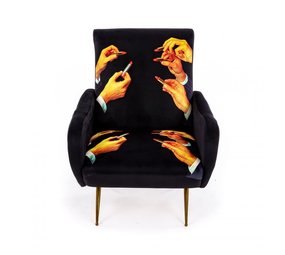 Seletti Fauteuil rouge à lèvres noir Seletti Fauteuil rouge à lèvres noir