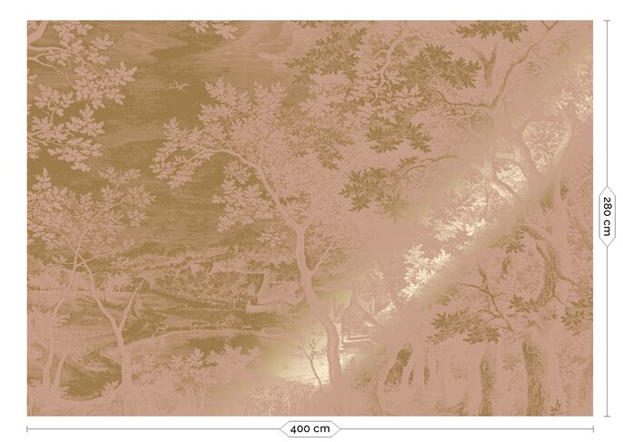 KEK Amsterdam Goud Engraved landschappen behang nude MW-172 400x280cm