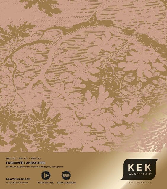 KEK Amsterdam Guldgraverad landskapstapet naken MW-172 400x280cm