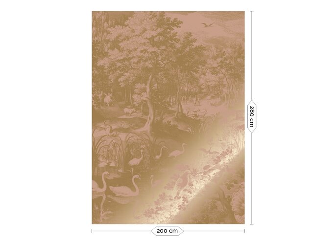 KEK Amsterdam Gold Engraved landscapes wallpaper nude MW-107 200x280cm
