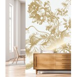 KEK Amsterdam Papier peint floral gravé doré blanc cassé MW-113 200x280cm
