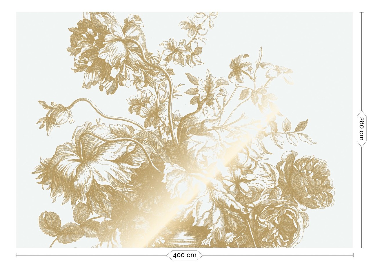 KEK Amsterdam Papel pintado floral grabado dorado blanco roto MW-115 400x280cm KEK Amsterdam Papel pintado floral grabado dorado blanco roto MW-115 400x280cm
