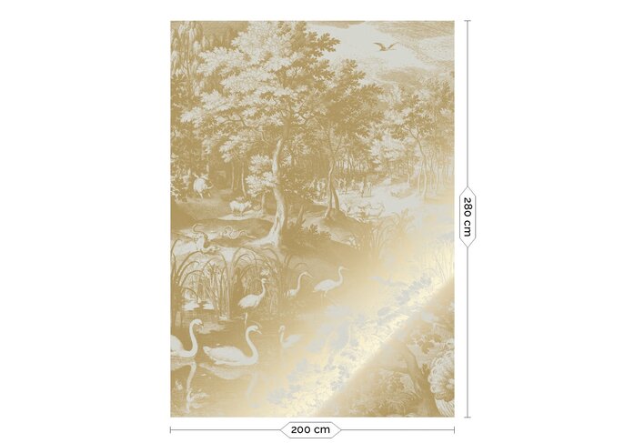 KEK Amsterdam Gold Engraved landscapes wallpaper sand MW-104 200x280cm
