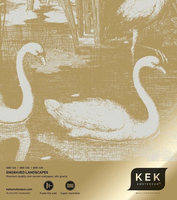 KEK Amsterdam Guldgraveret landskabstapet sand MW-106 400x280cm