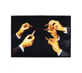 Seletti Læbestift rektangulært tæppe sort Seletti Læbestift rektangulært tæppe sort