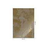 KEK Amsterdam Carta da parati con paesaggi incisi oro grigio MW-161 200x280cm