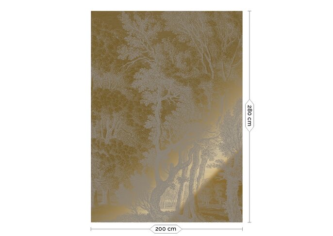 KEK Amsterdam Gold Engraved landscapes wallpaper gray MW-161 200x280cm