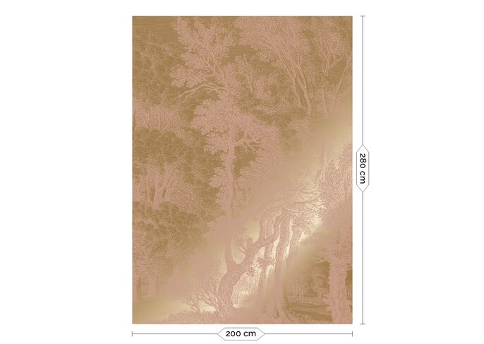 KEK Amsterdam Carta da parati con paesaggi incisi in oro nudo MW-158 200x280cm