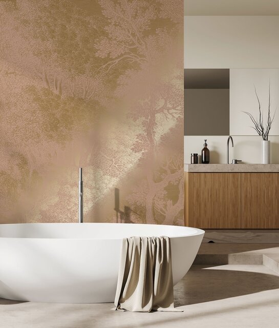KEK Amsterdam Gold Engraved landscapes wallpaper nude MW-160 400x280cm
