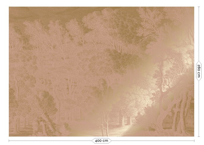 KEK Amsterdam Gold Engraved landscapes wallpaper nude MW-160 400x280cm
