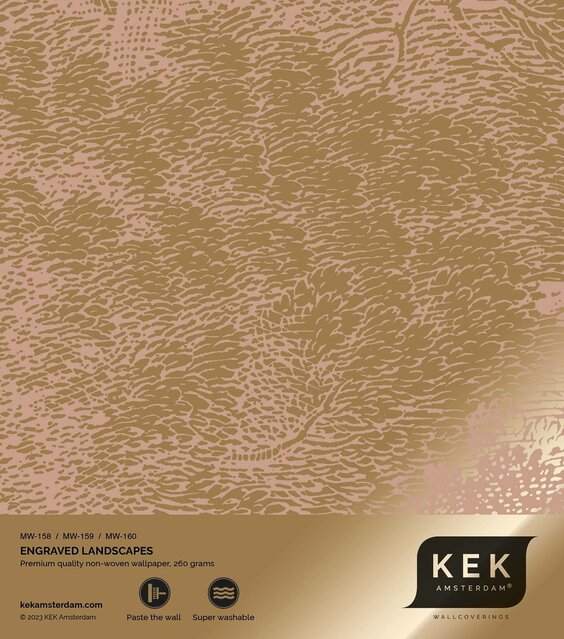 KEK Amsterdam Carta da parati con paesaggi incisi oro nude MW-160 400x280cm