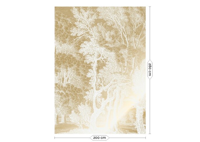 KEK Amsterdam Gullgravert landskapstapet off-white MW-152 200x280cm