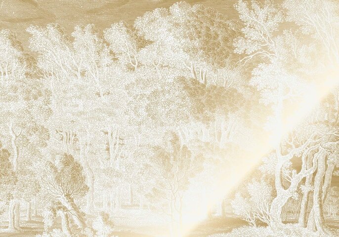 KEK Amsterdam Gold Engraved landscapes wallpaper off-white MW-154 400x280cm