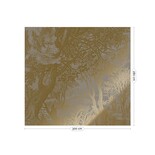 KEK Amsterdam Papel pintado dorado paisajes grabados gris MW-099 300x280cm